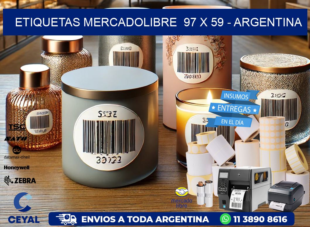 ETIQUETAS MERCADOLIBRE  97 x 59 - ARGENTINA