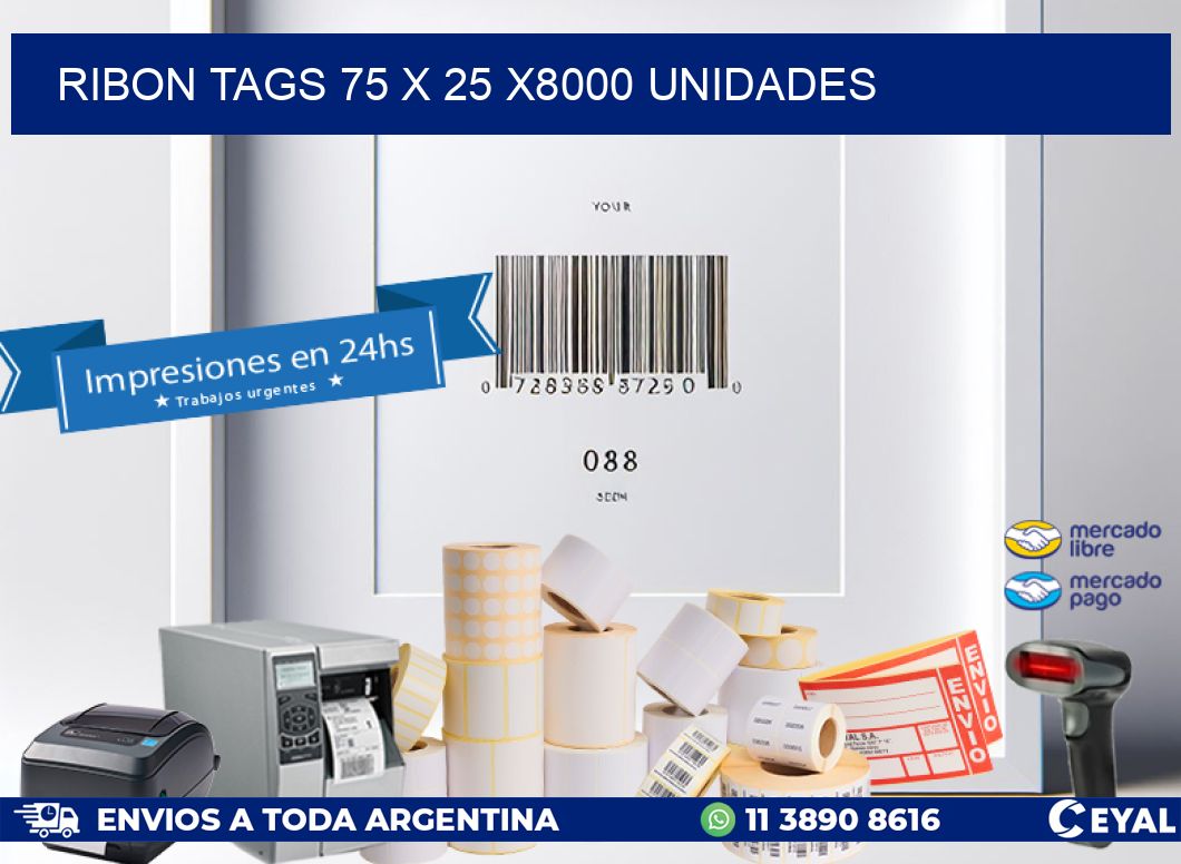 RIBON TAGS 75 x 25 X8000 UNIDADES