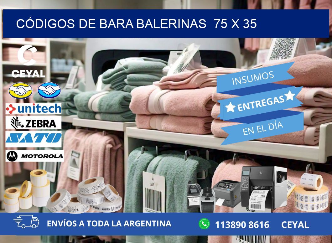 CÓDIGOS DE BARA BALERINAS  75 x 35