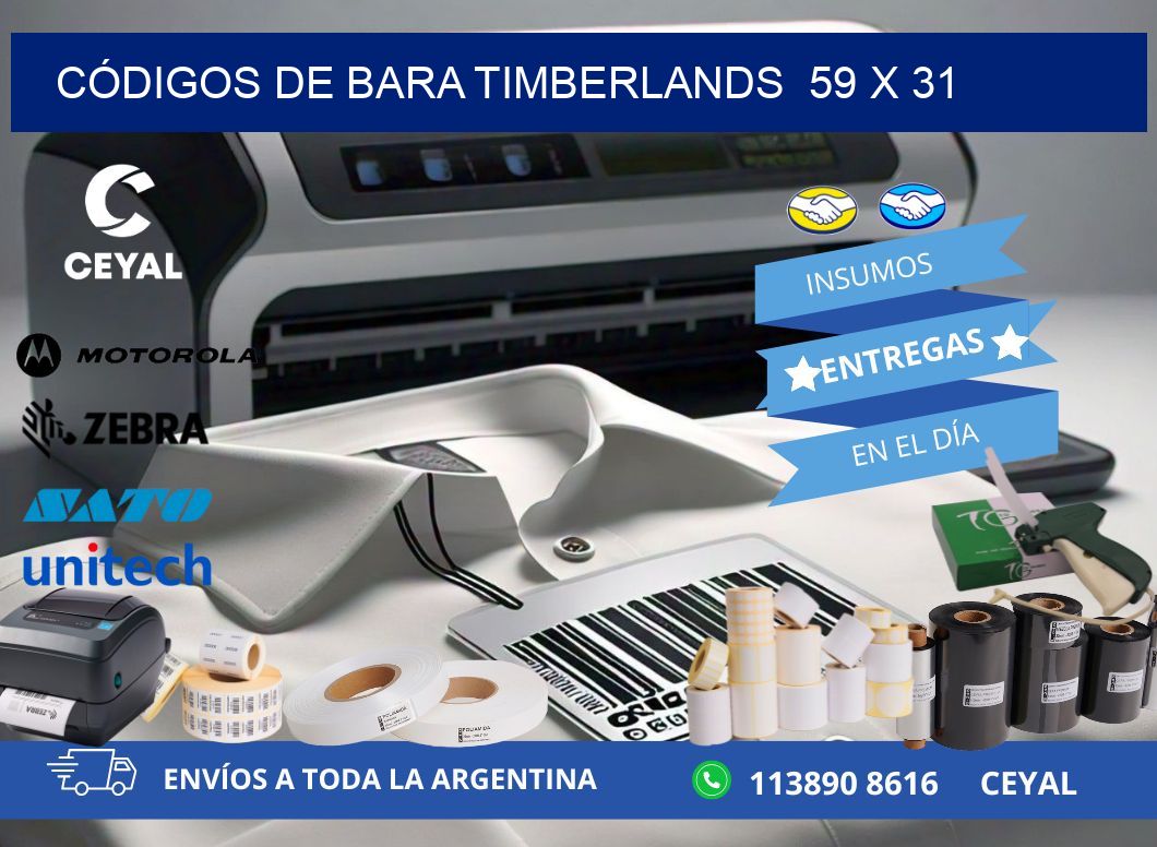 CÓDIGOS DE BARA TIMBERLANDS  59 x 31