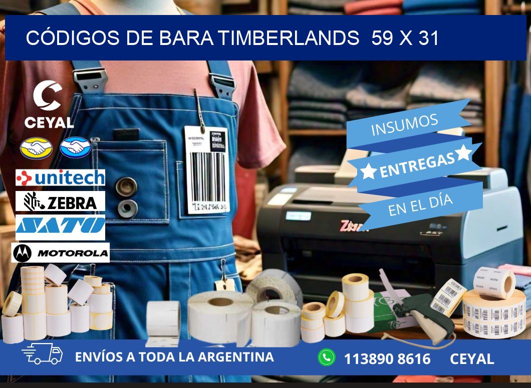 CÓDIGOS DE BARA TIMBERLANDS  59 x 31