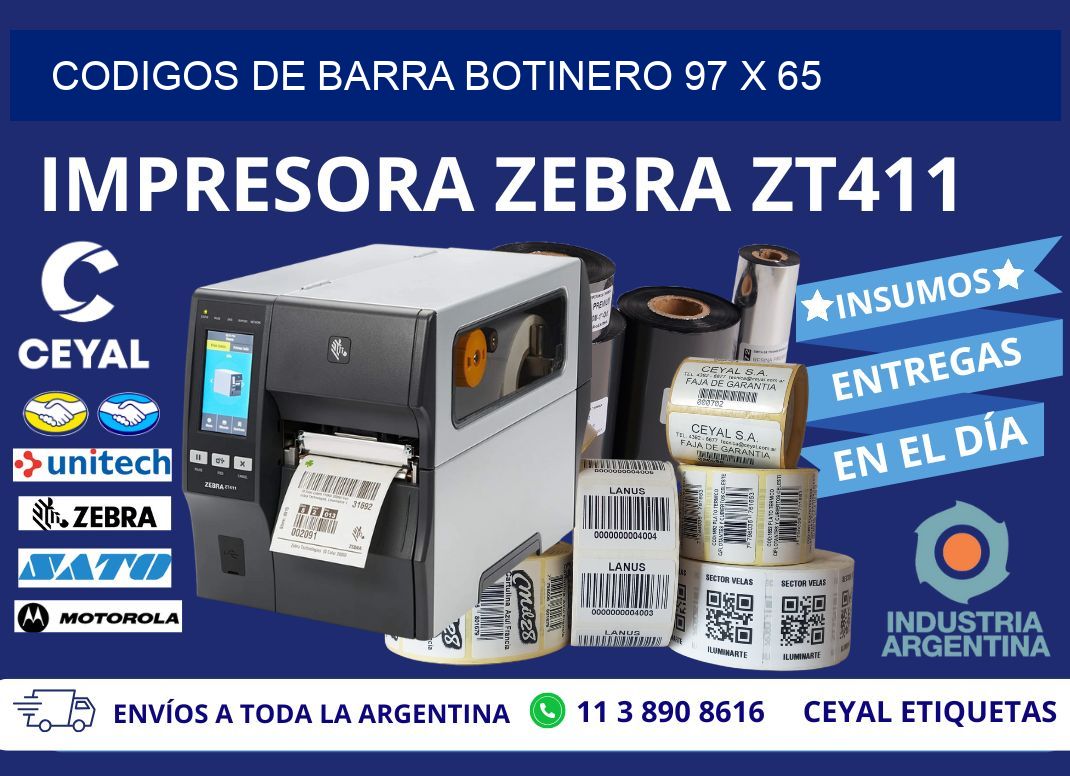 CODIGOS DE BARRA BOTINERO 97 x 65