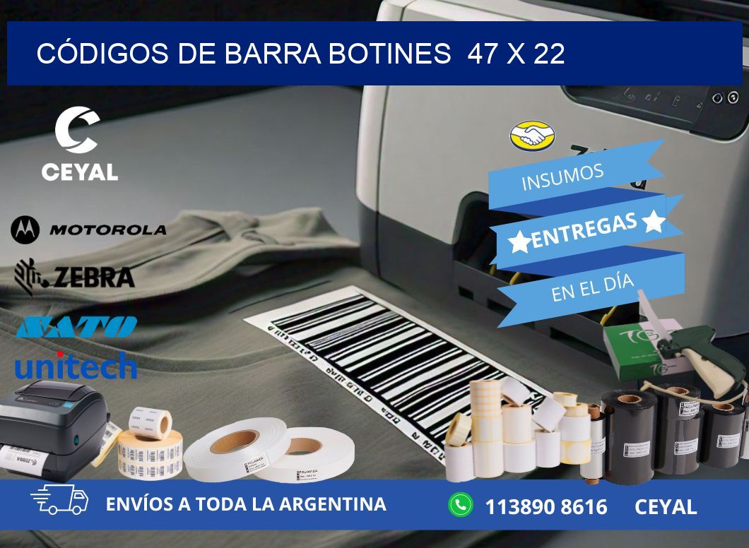 CÓDIGOS DE BARRA BOTINES  47 x 22