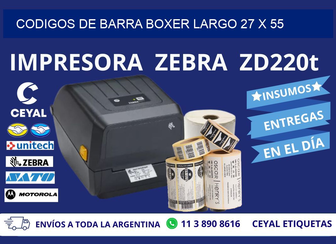 CODIGOS DE BARRA BOXER LARGO 27 x 55