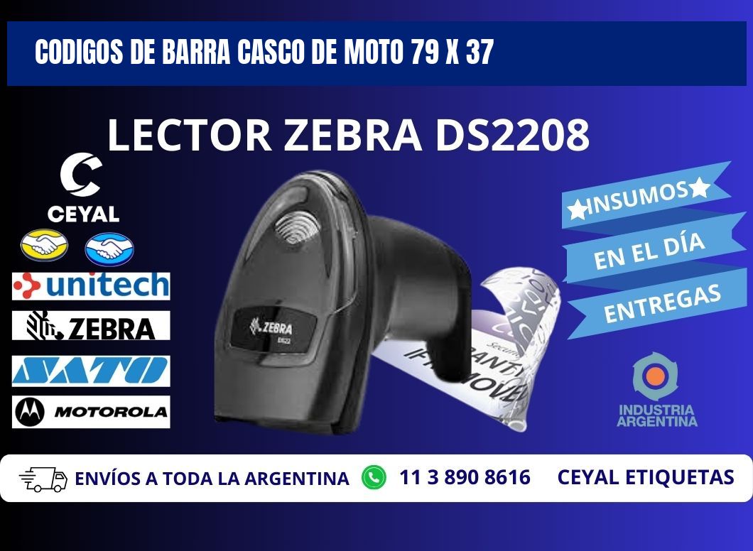 CODIGOS DE BARRA CASCO DE MOTO 79 x 37