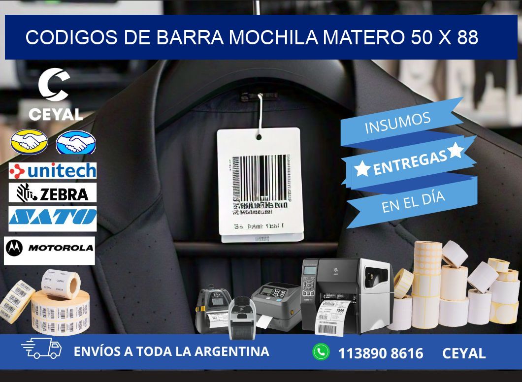 CODIGOS DE BARRA MOCHILA MATERO 50 x 88