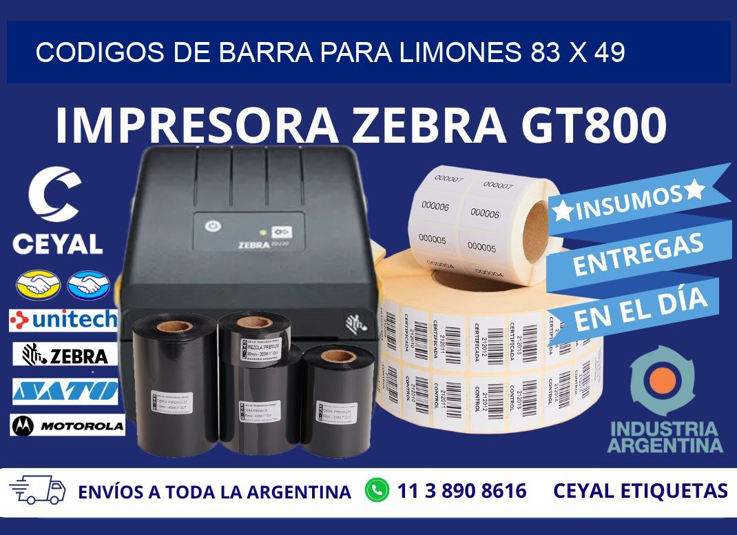 CODIGOS DE BARRA PARA LIMONES 83 x 49