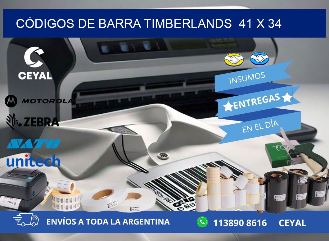 CÓDIGOS DE BARRA TIMBERLANDS  41 x 34