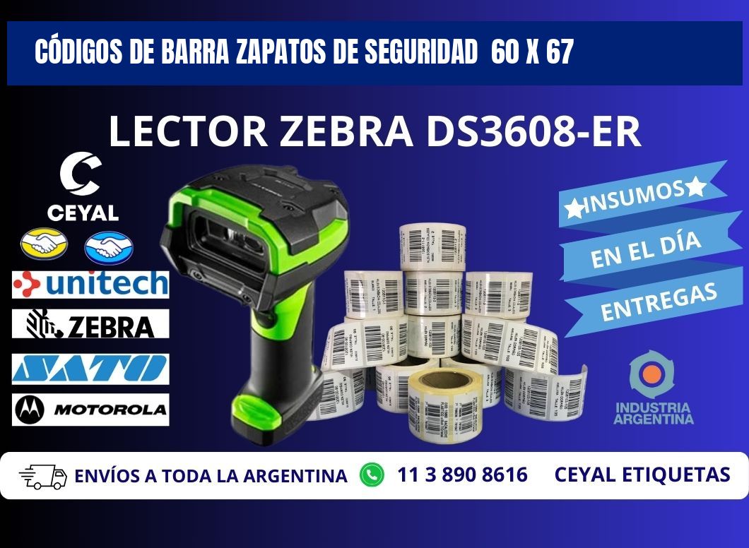 CÓDIGOS DE BARRA ZAPATOS DE SEGURIDAD  60 x 67