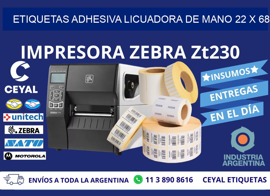 ETIQUETAS ADHESIVA LICUADORA DE MANO 22 x 68