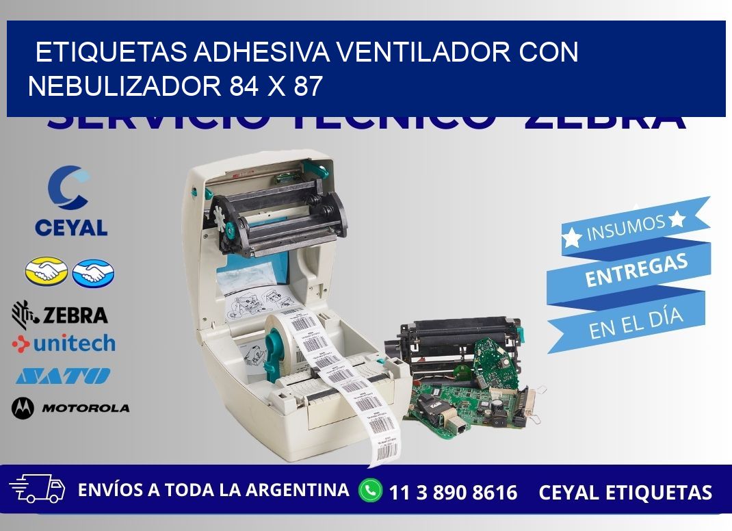 ETIQUETAS ADHESIVA VENTILADOR CON NEBULIZADOR 84 x 87