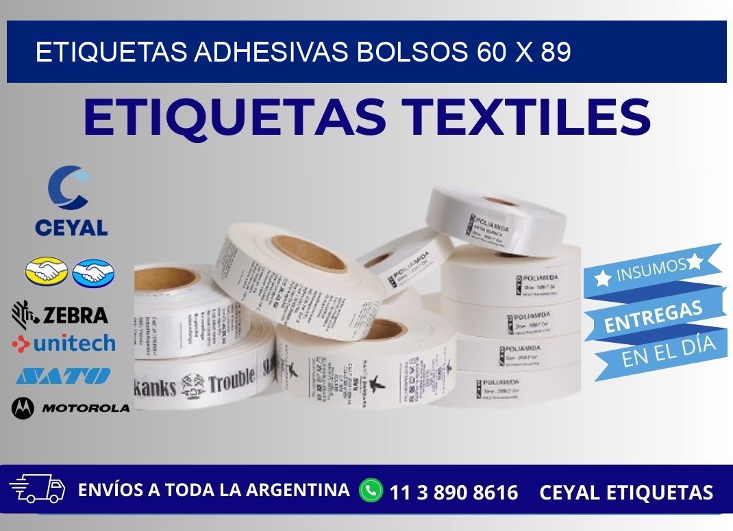 ETIQUETAS ADHESIVAS BOLSOS 60 x 89