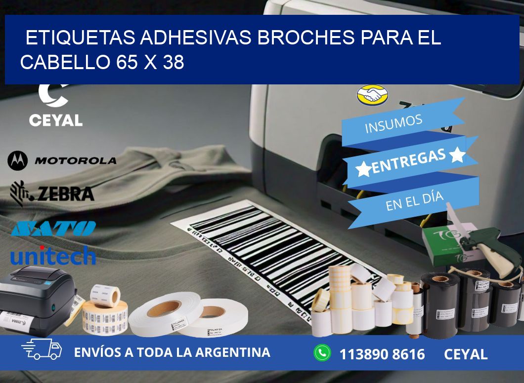 ETIQUETAS ADHESIVAS BROCHES PARA EL CABELLO 65 x 38