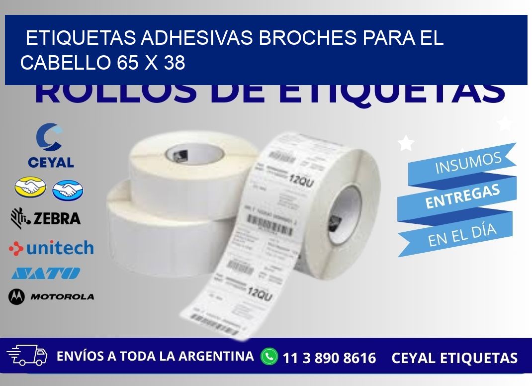 ETIQUETAS ADHESIVAS BROCHES PARA EL CABELLO 65 x 38