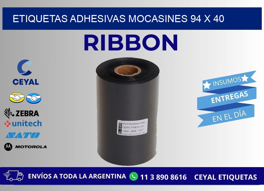 ETIQUETAS ADHESIVAS MOCASINES 94 x 40