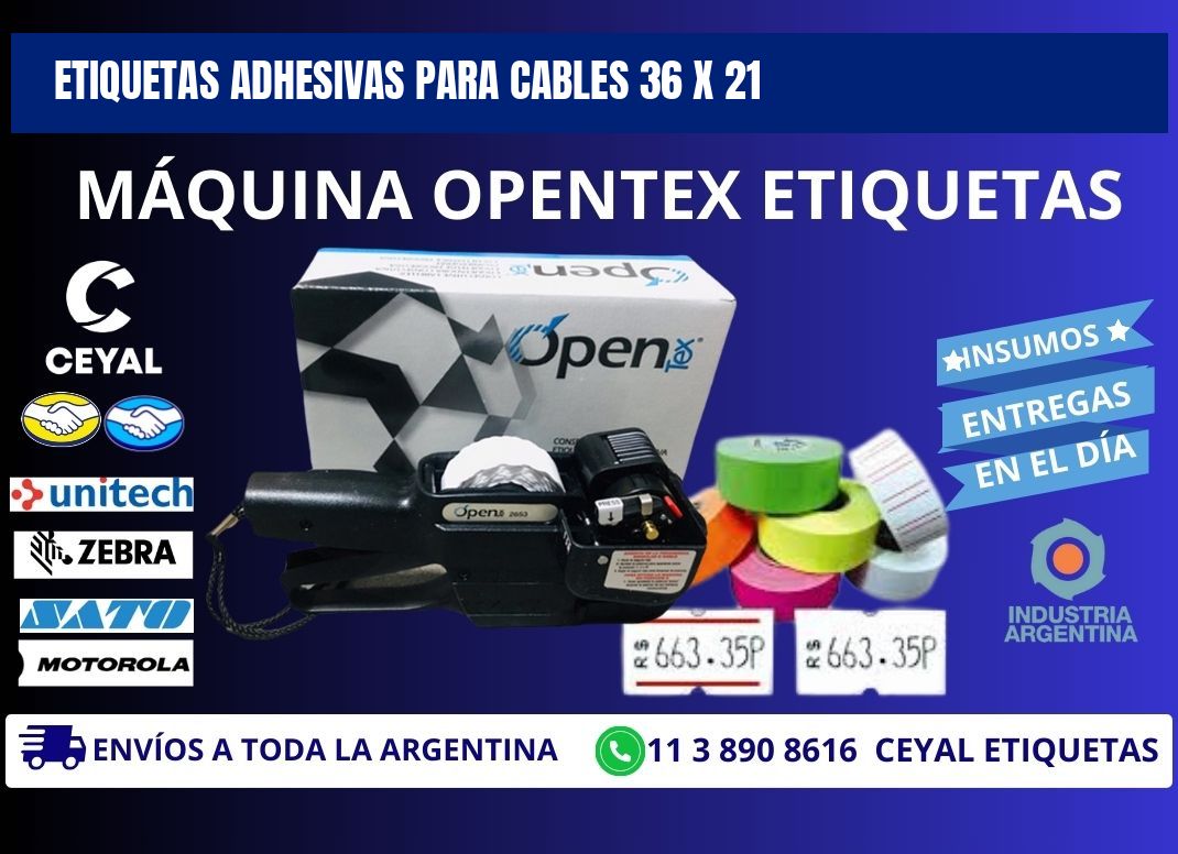 ETIQUETAS ADHESIVAS PARA CABLES 36 x 21