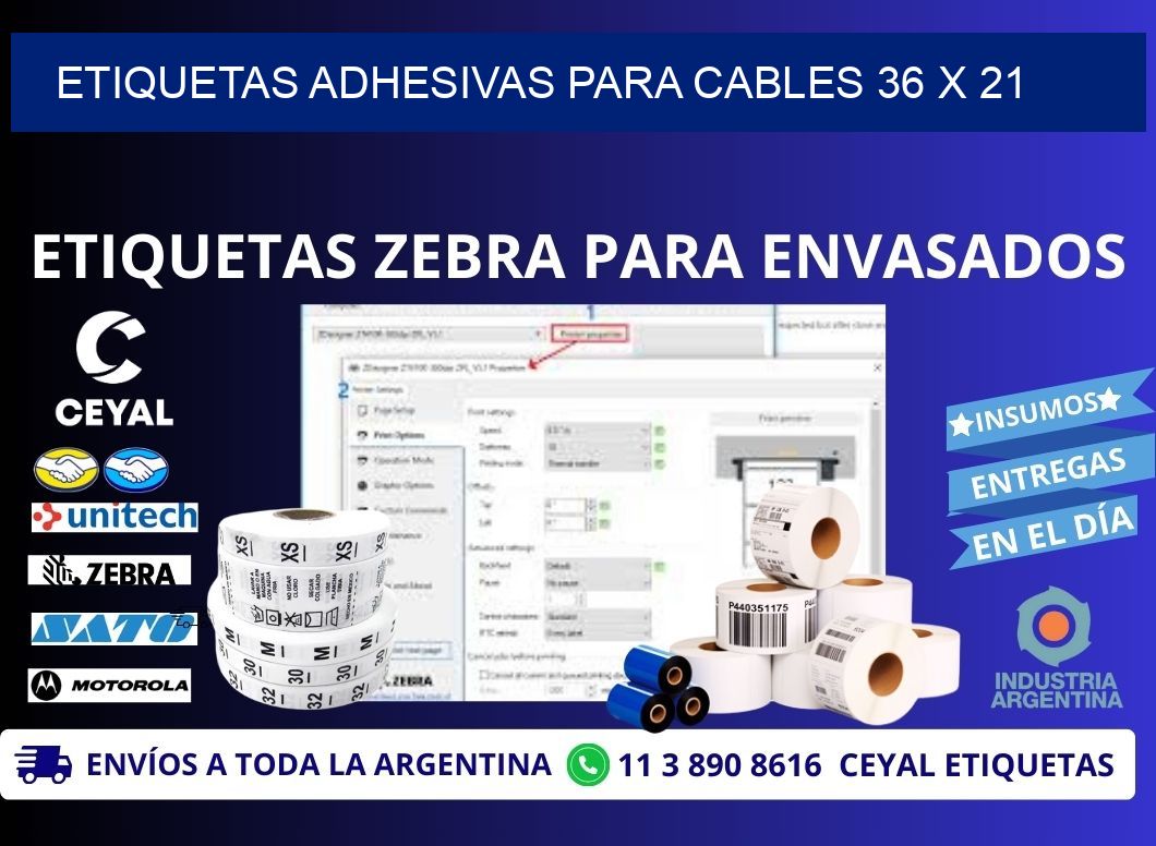 ETIQUETAS ADHESIVAS PARA CABLES 36 x 21