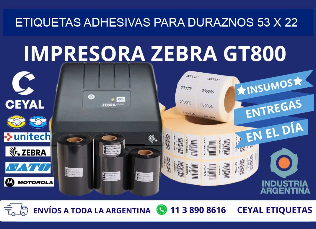 ETIQUETAS ADHESIVAS PARA DURAZNOS 53 x 22