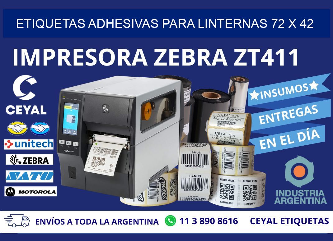 ETIQUETAS ADHESIVAS PARA LINTERNAS 72 x 42