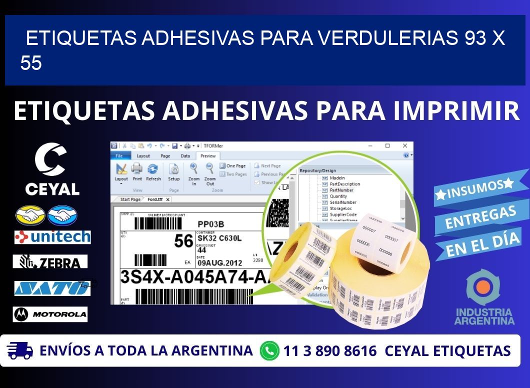 ETIQUETAS ADHESIVAS PARA VERDULERIAS 93 x 55