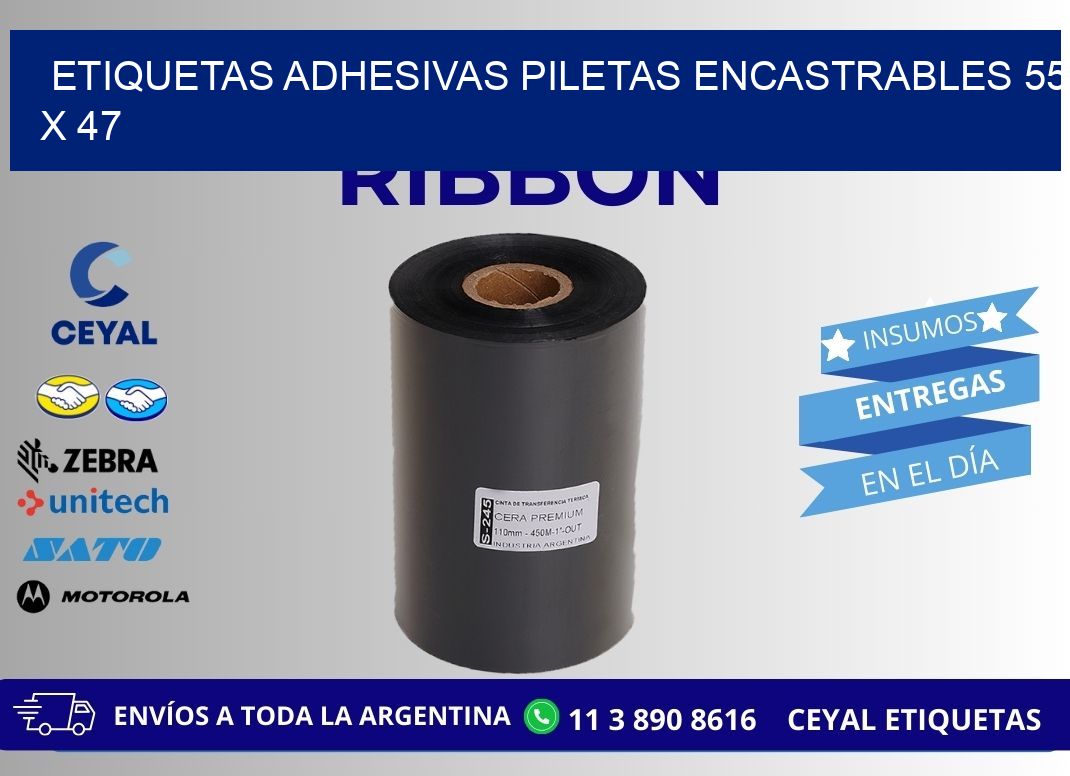 ETIQUETAS ADHESIVAS PILETAS ENCASTRABLES 55 x 47