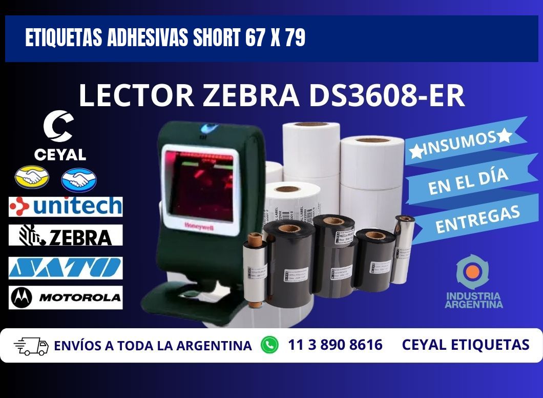 ETIQUETAS ADHESIVAS SHORT 67 x 79