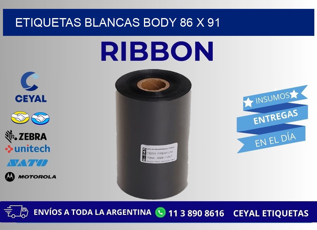 ETIQUETAS BLANCAS BODY 86 x 91