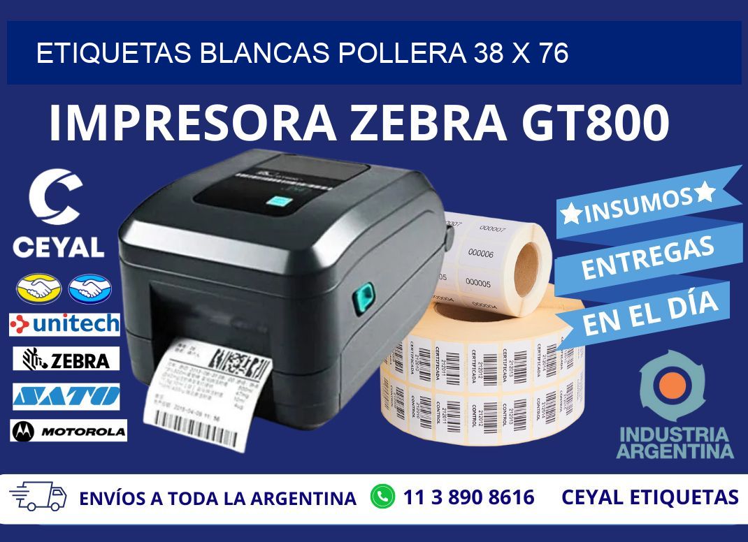 ETIQUETAS BLANCAS POLLERA 38 x 76