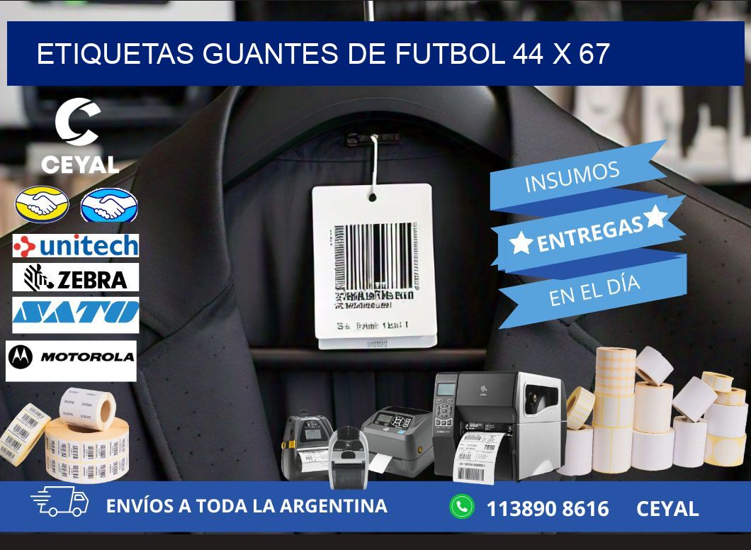 ETIQUETAS GUANTES DE FUTBOL 44 x 67