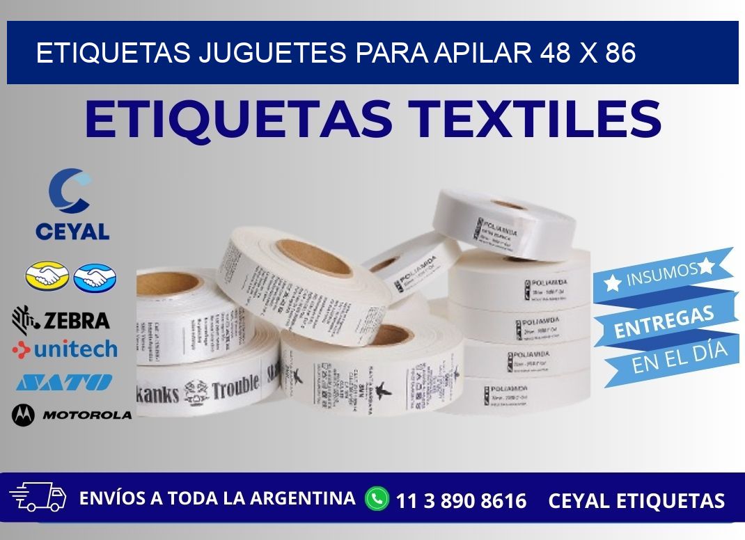 ETIQUETAS JUGUETES PARA APILAR 48 x 86