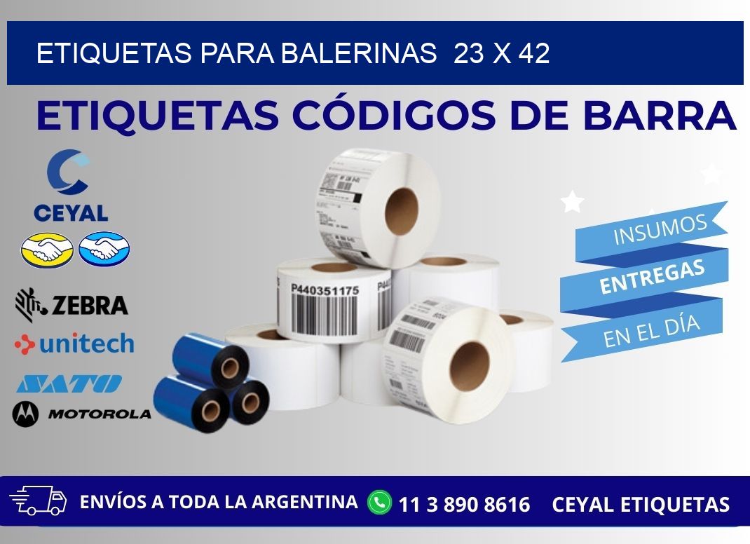 ETIQUETAS PARA BALERINAS  23 x 42