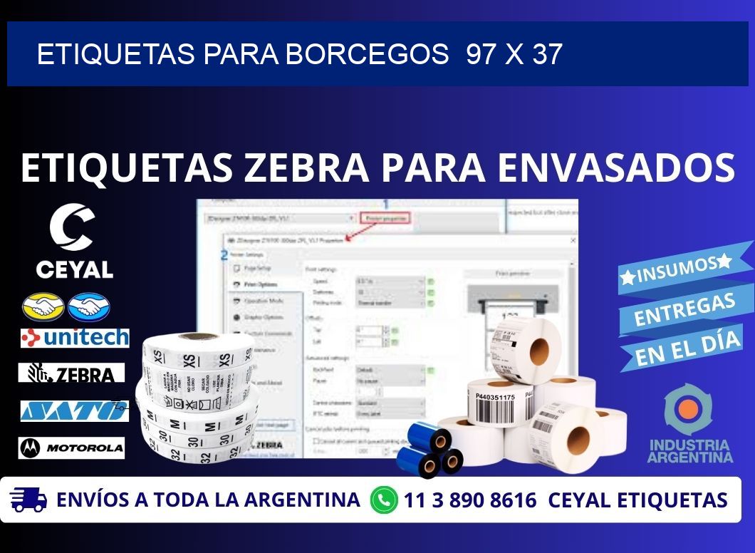 ETIQUETAS PARA BORCEGOS  97 x 37