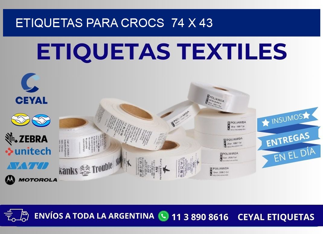 ETIQUETAS PARA CROCS  74 x 43