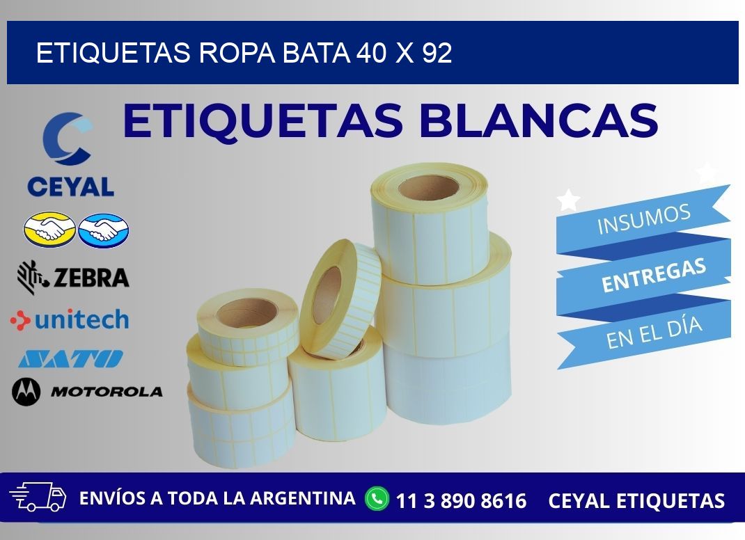 ETIQUETAS ROPA BATA 40 x 92