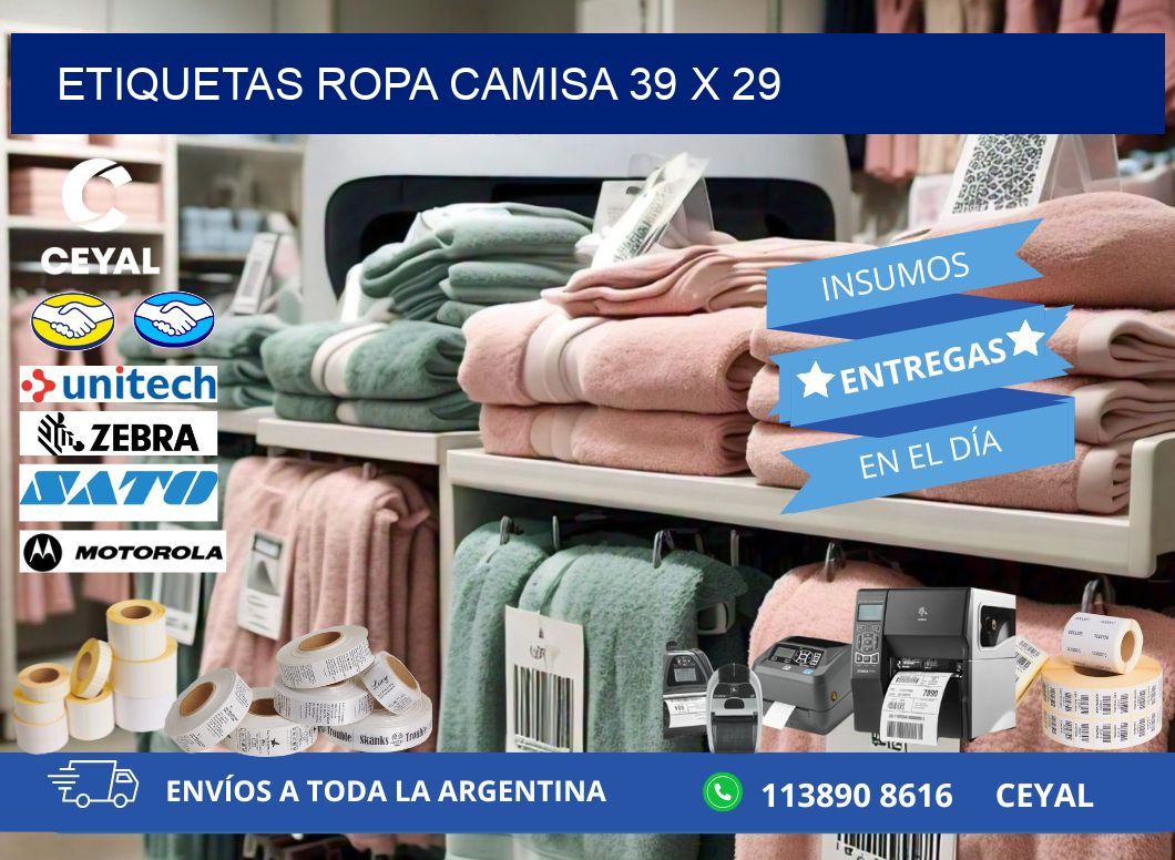 ETIQUETAS ROPA CAMISA 39 x 29