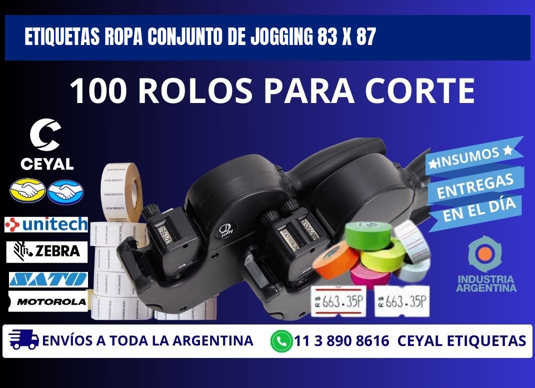 ETIQUETAS ROPA CONJUNTO DE JOGGING 83 x 87