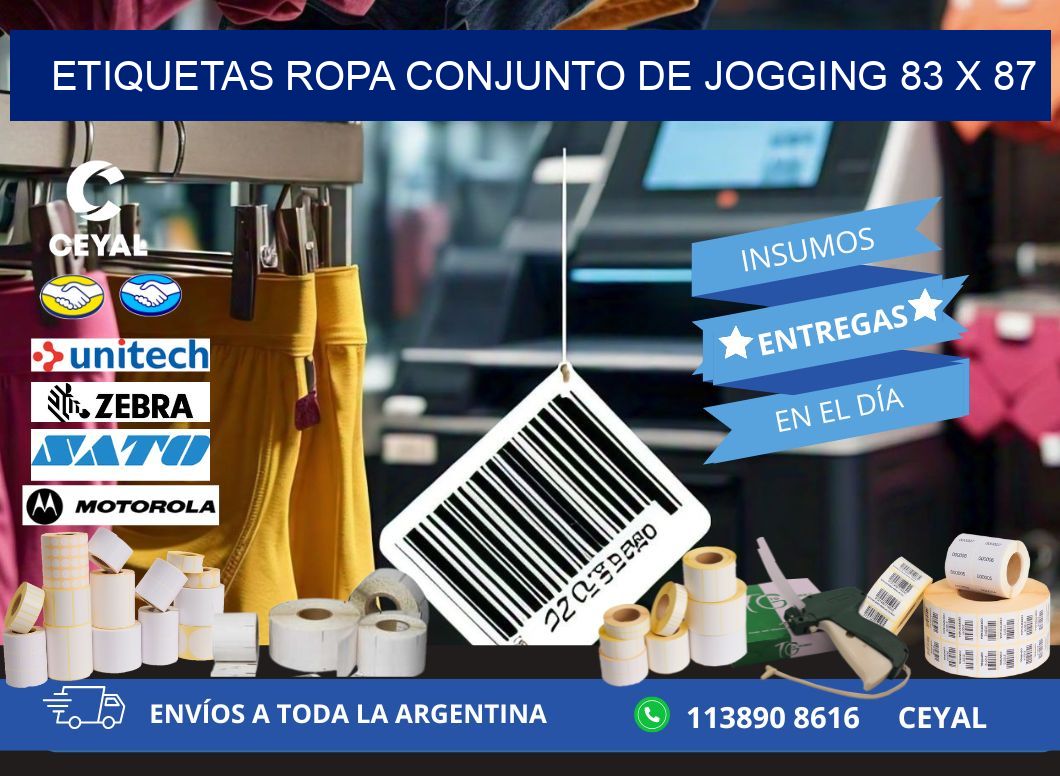 ETIQUETAS ROPA CONJUNTO DE JOGGING 83 x 87