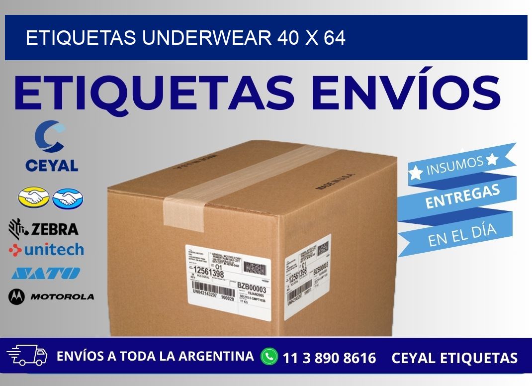 ETIQUETAS UNDERWEAR 40 x 64