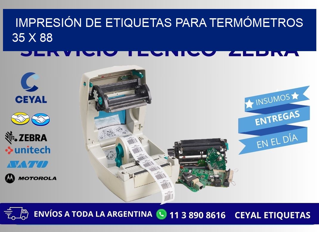 IMPRESIÓN DE ETIQUETAS PARA TERMÓMETROS 35 x 88