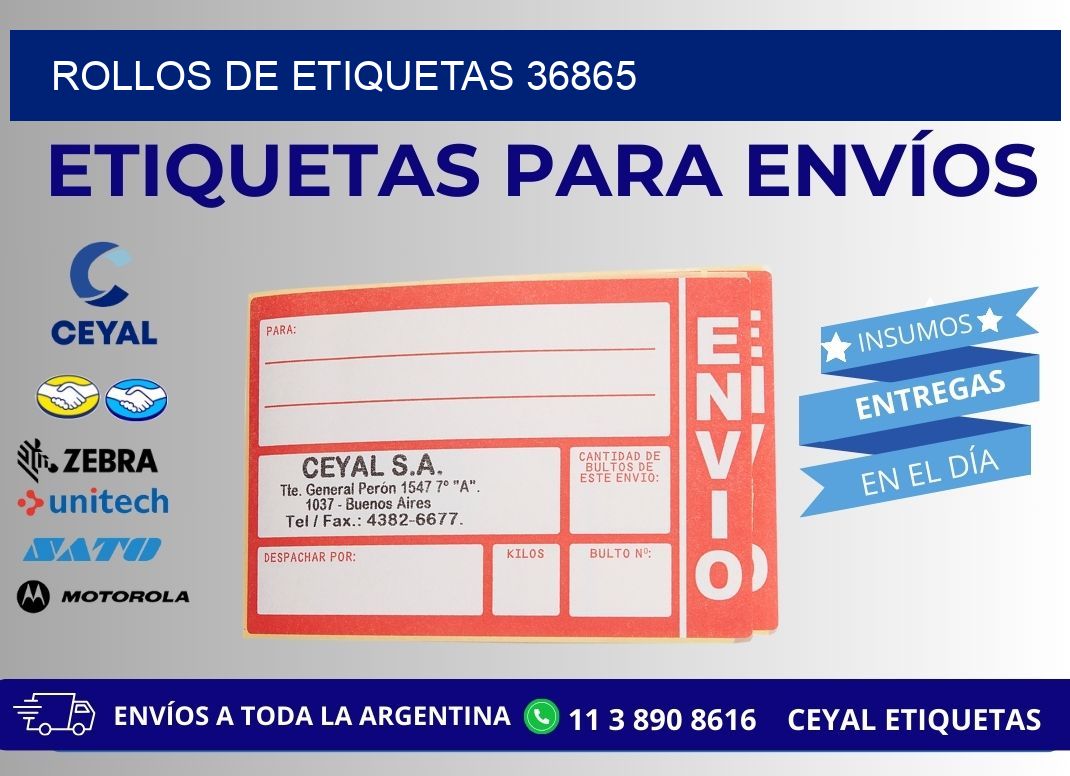 ROLLOS DE ETIQUETAS 36865