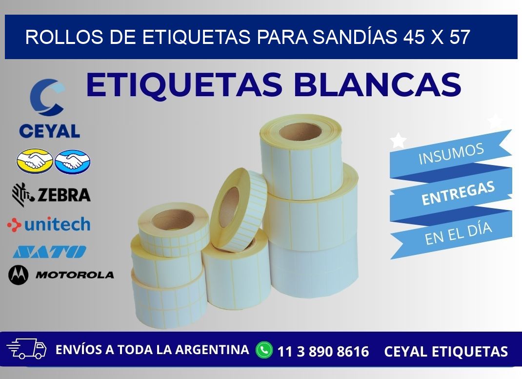 ROLLOS DE ETIQUETAS PARA SANDÍAS 45 x 57