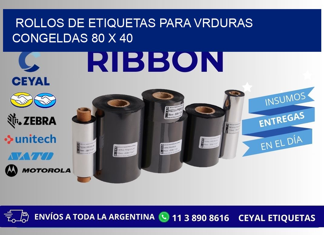 ROLLOS DE ETIQUETAS PARA VRDURAS CONGELDAS 80 x 40