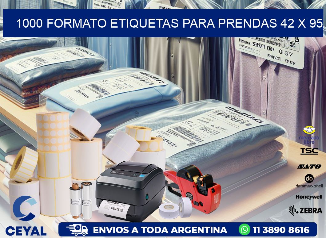 1000 FORMATO ETIQUETAS PARA PRENDAS 42 x 95