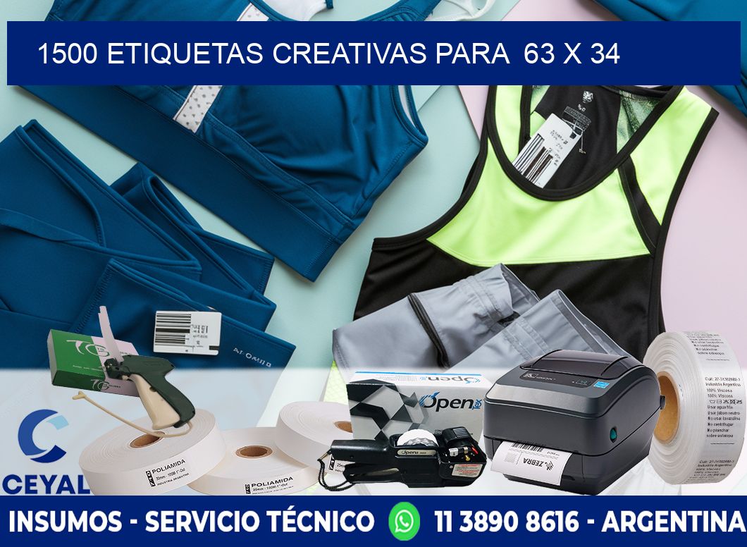 1500 ETIQUETAS CREATIVAS PARA  63 x 34