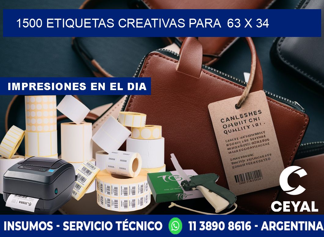 1500 ETIQUETAS CREATIVAS PARA  63 x 34