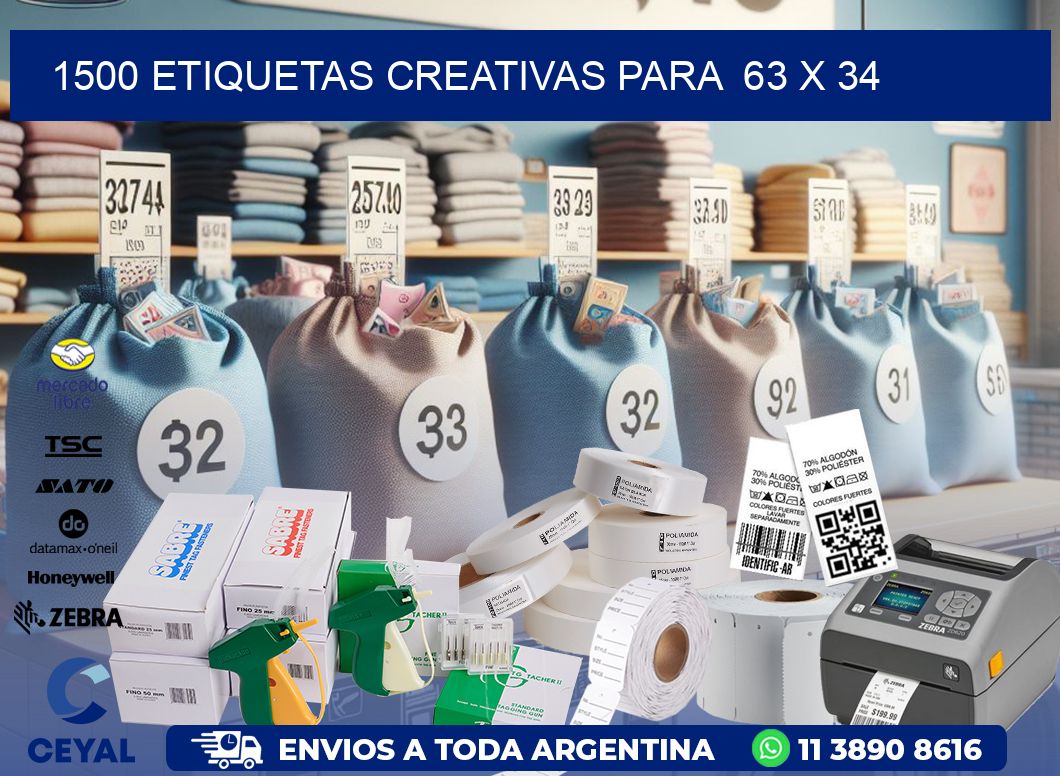 1500 ETIQUETAS CREATIVAS PARA  63 x 34