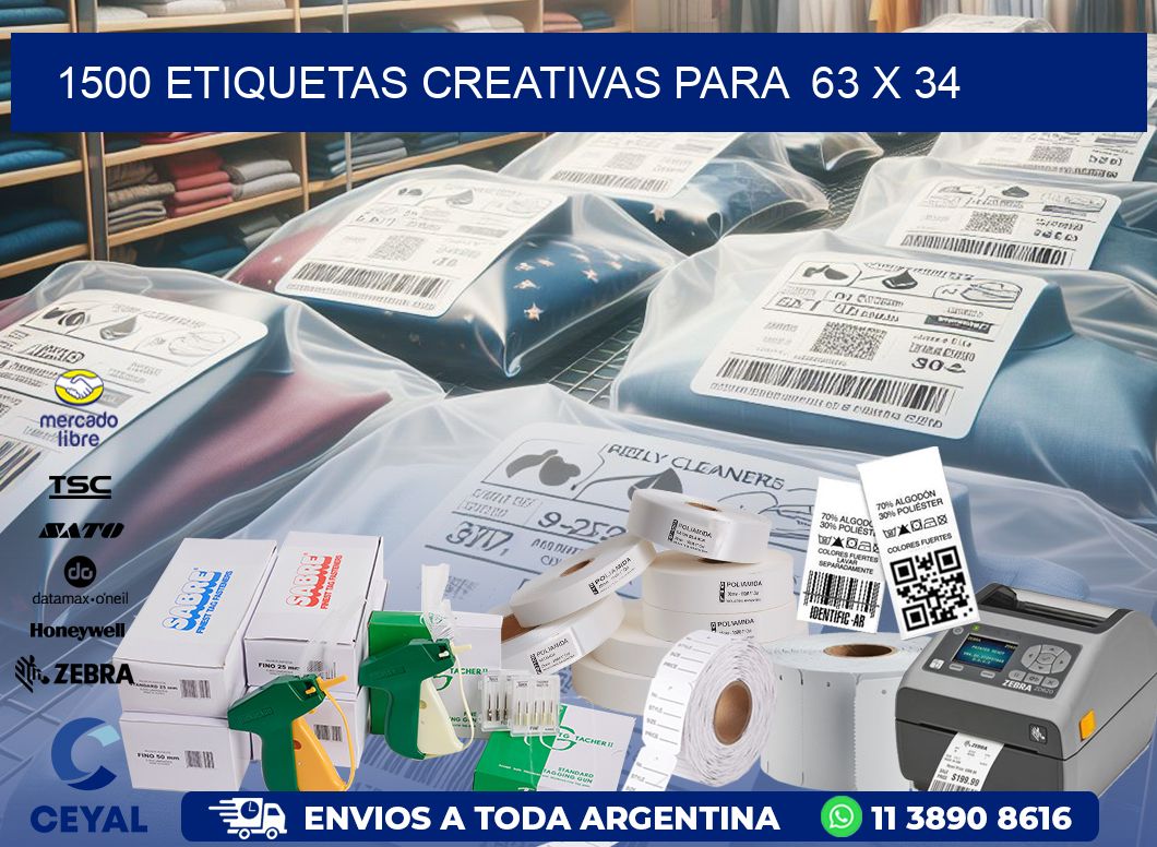 1500 ETIQUETAS CREATIVAS PARA  63 x 34