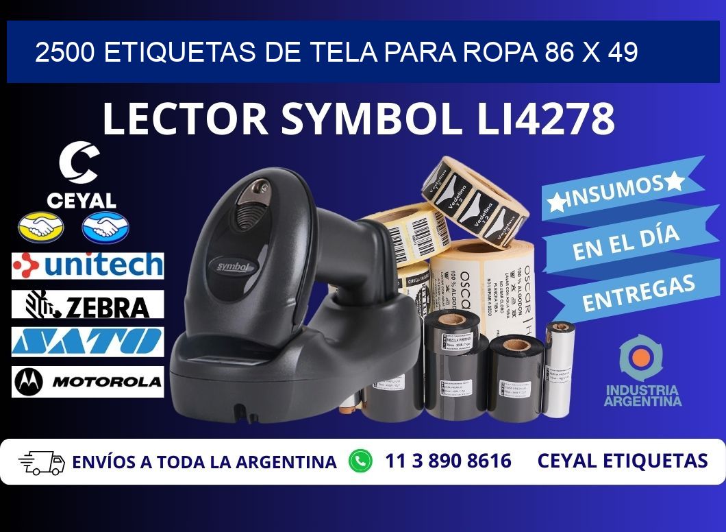 2500 ETIQUETAS DE TELA PARA ROPA 86 x 49