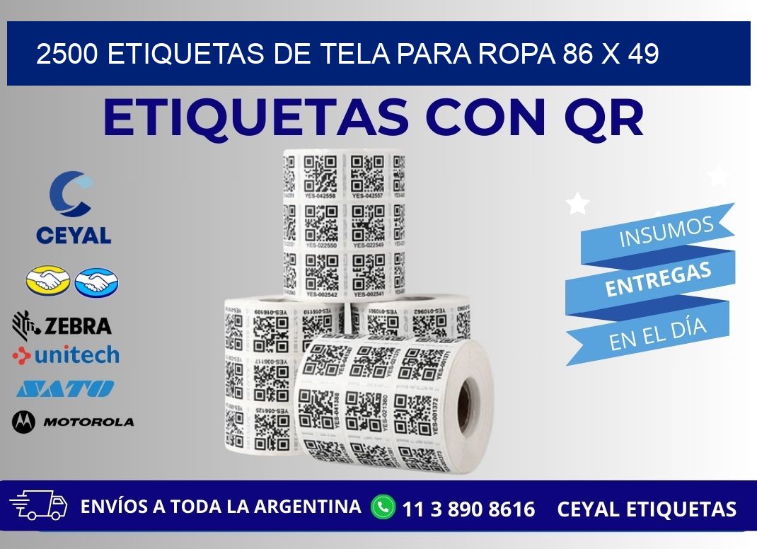 2500 ETIQUETAS DE TELA PARA ROPA 86 x 49