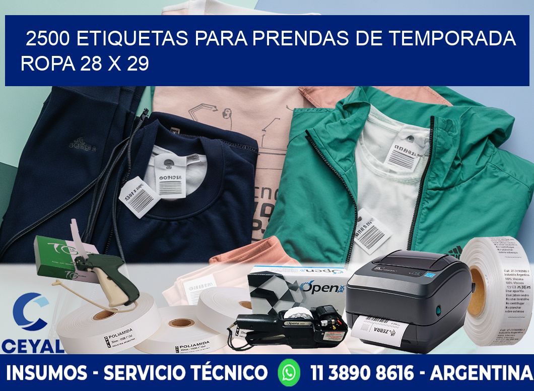 2500 ETIQUETAS PARA PRENDAS DE TEMPORADA ROPA 28 x 29